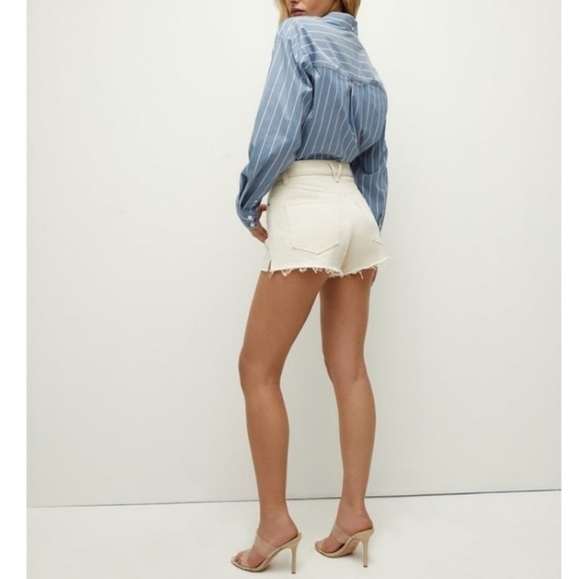 Veronica Beard Cream High-Waisted Booty Shorts Timmi Size 2/26‎ - Picture 8 of 9